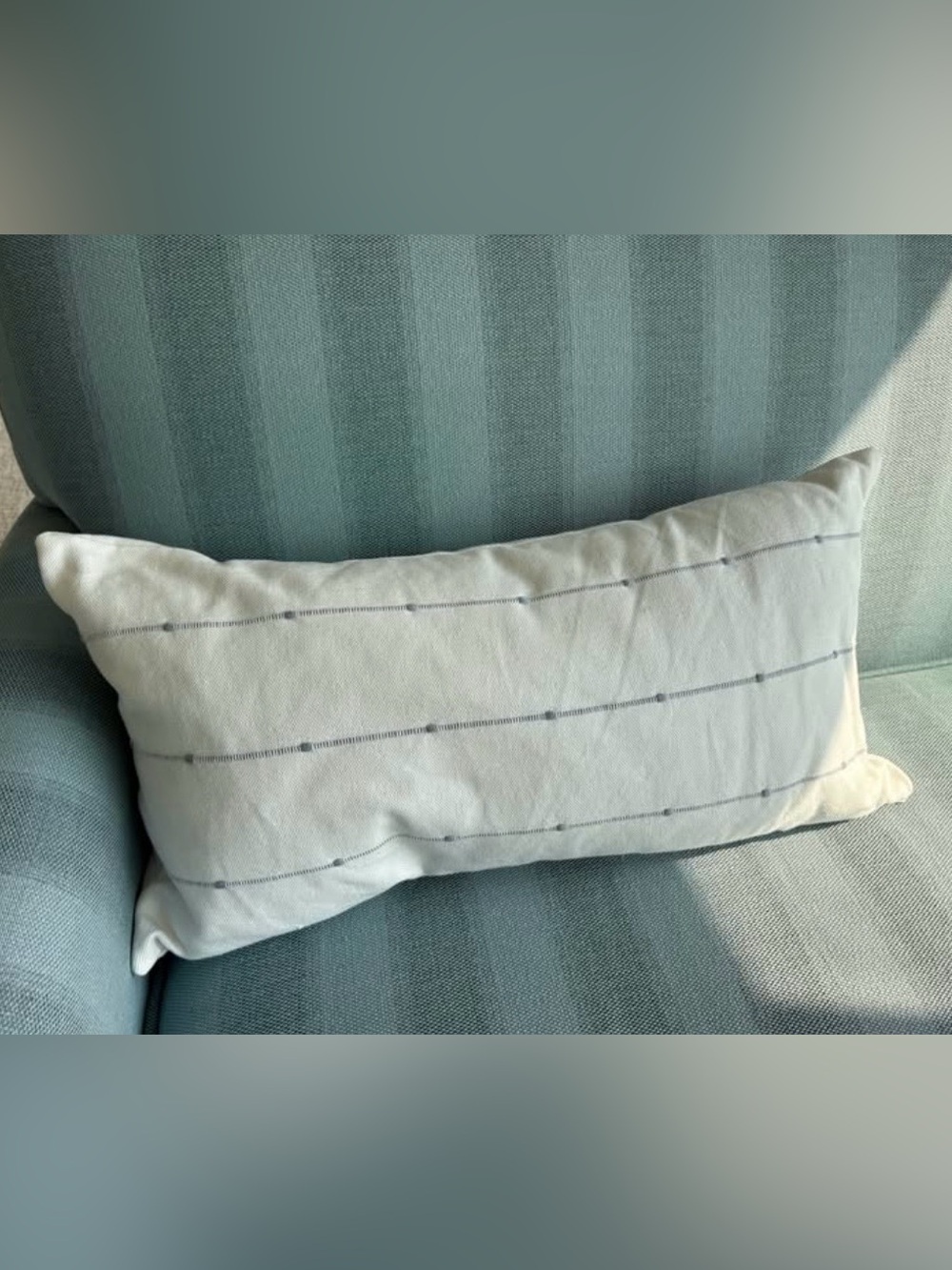 ARCADIA CREAM AND BLUE GREY DECORATIVE THROW PILLOW